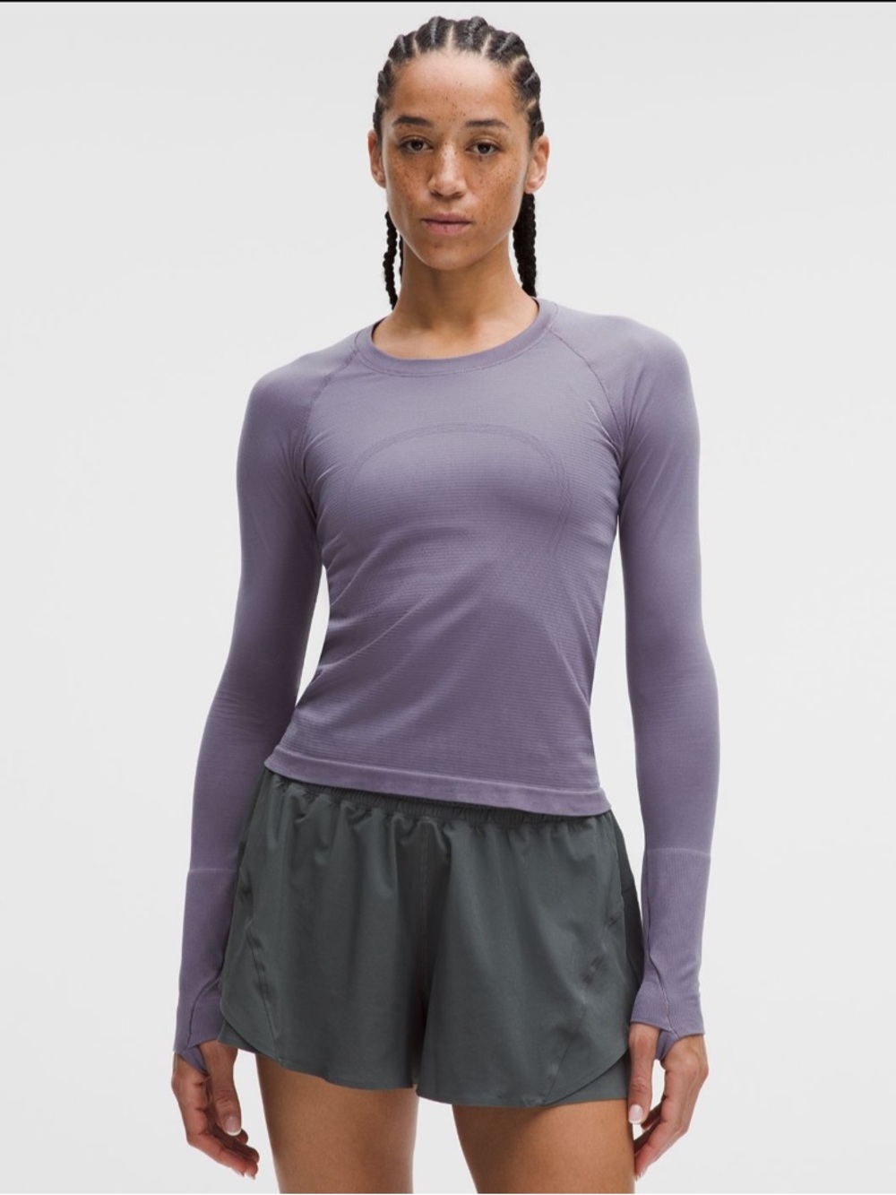 Lululemon Swiftly Tech Longsleeve Shirt 2.0 Waist Length - Purple Grape Mist Sz6